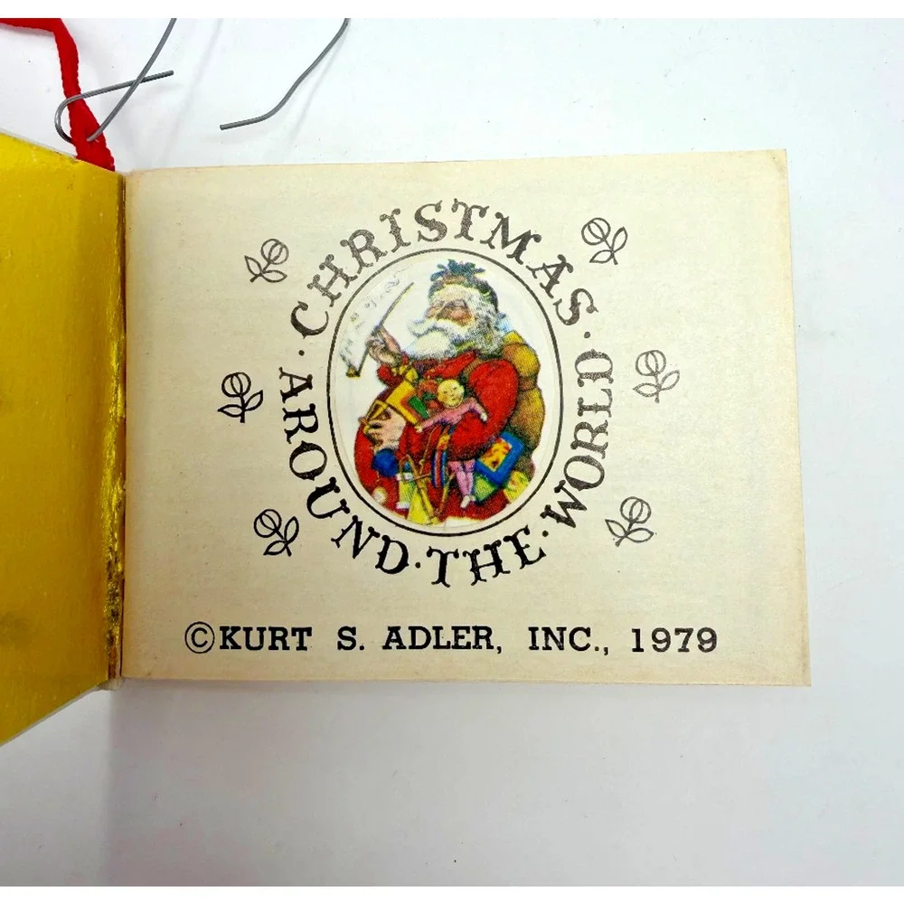 Kurt S Adler Christmas Around the World Miniature Book Ornament Santa 1979